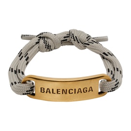 발렌시아가 Balenciaga Gray & Gold Plate Bracelet 232342F020003