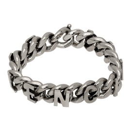 발렌시아가 Balenciaga Gunmetal Chain Logo Bracelet 232342F020007