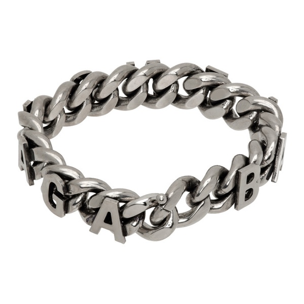 발렌시아가 발렌시아가 Balenciaga Gunmetal Chain Logo Bracelet 232342F020007