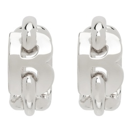 발렌시아가 Balenciaga Silver B Chain Hoop Earrings 232342F022011