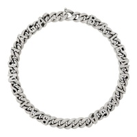 발렌시아가 Balenciaga Gunmetal Chain Logo Necklace 232342F023003