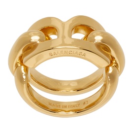 발렌시아가 Balenciaga Gold B Chain 2.0 Ring 232342F024004