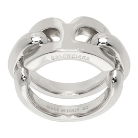 발렌시아가 Balenciaga Silver B Chain 2.0 Ring 232342F024005
