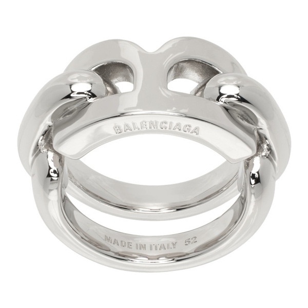 발렌시아가 발렌시아가 Balenciaga Silver B Chain 2.0 Ring 232342F024005