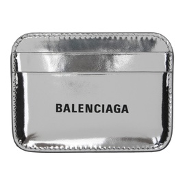 발렌시아가 Balenciaga Silver Printed Card Holder 232342F037006