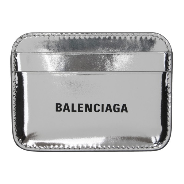 발렌시아가 발렌시아가 Balenciaga Silver Printed Card Holder 232342F037006