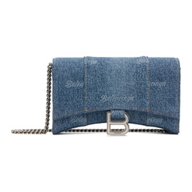 발렌시아가 Balenciaga Blue Hourglass Wallet On Chain Bag 232342F048084