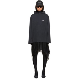 발렌시아가 Balenciaga Black Hooded Midi Dress 232342F054003
