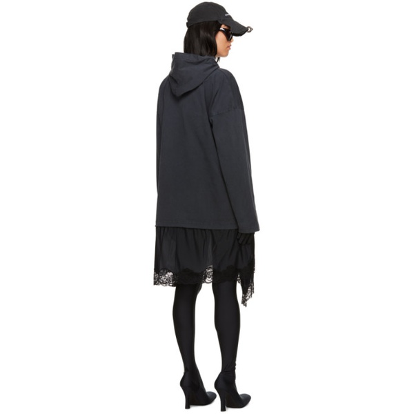 발렌시아가 발렌시아가 Balenciaga Black Hooded Midi Dress 232342F054003