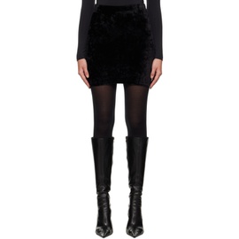 발렌시아가 Balenciaga Black Drawstring Miniskirt 232342F090000