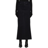 발렌시아가 Balenciaga Black Vented Denim Maxi Skirt 232342F093001