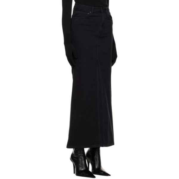 발렌시아가 발렌시아가 Balenciaga Black Vented Denim Maxi Skirt 232342F093001