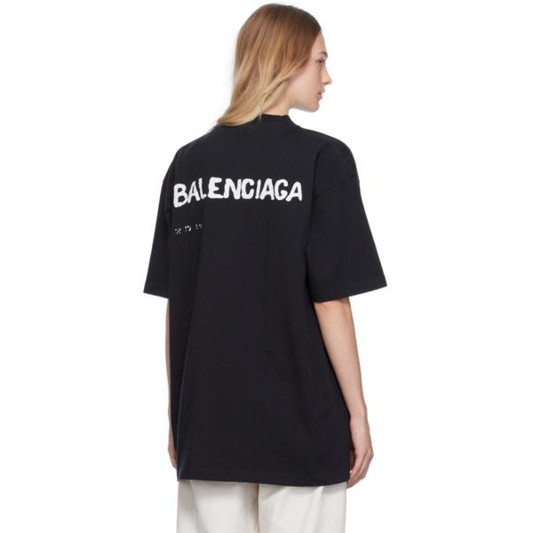 발렌시아가 발렌시아가 Balenciaga Black Hand Drawn T-Shirt 232342F110009