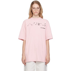 발렌시아가 Balenciaga Pink Hand Drawn T-Shirt 232342F110010