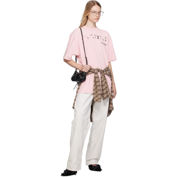 발렌시아가 발렌시아가 Balenciaga Pink Hand Drawn T-Shirt 232342F110010