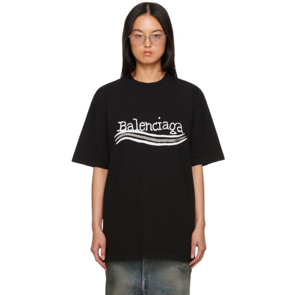 발렌시아가 발렌시아가 Balenciaga Black Printed T-Shirt 232342F110019