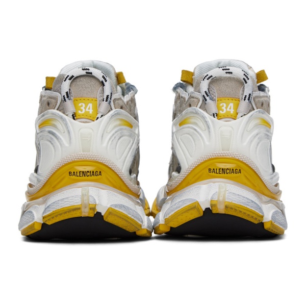 발렌시아가 발렌시아가 Balenciaga White & Yellow Runner Sneakers 232342F128033