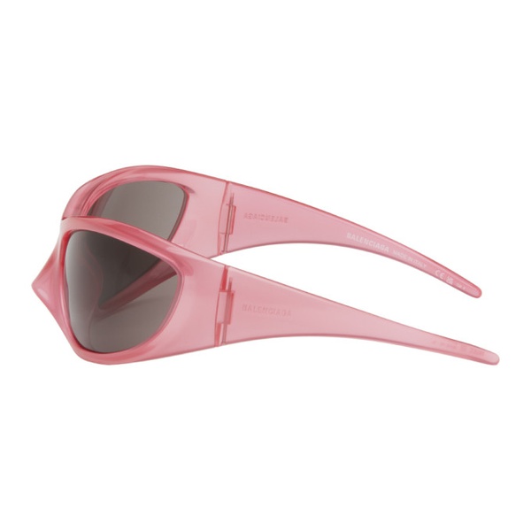 발렌시아가 발렌시아가 Balenciaga Pink Skin XXL Cat Sunglasses 232342M134010