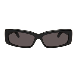 발렌시아가 Balenciaga Black Oversize Rectangle Sunglasses 232342M134097