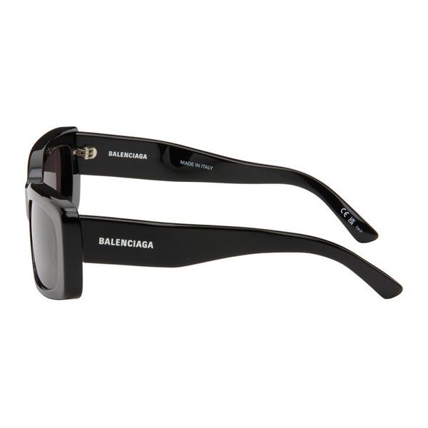발렌시아가 발렌시아가 Balenciaga Black Oversize Rectangle Sunglasses 232342M134097