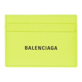 발렌시아가 Balenciaga Yellow Printed Card Holder 232342M163000