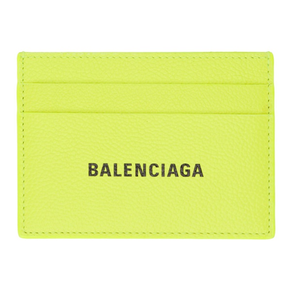 발렌시아가 발렌시아가 Balenciaga Yellow Printed Card Holder 232342M163000
