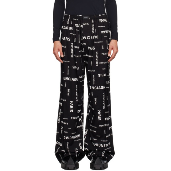 발렌시아가 발렌시아가 Balenciaga Black Scribble Pyjama Pants 232342M191004