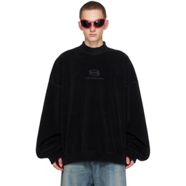 발렌시아가 Balenciaga Black Embroidered Sweatshirt 232342M204002