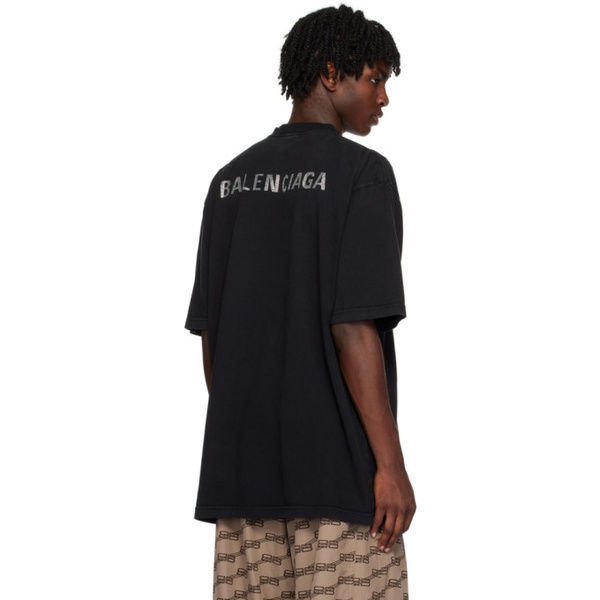 발렌시아가 발렌시아가 Balenciaga Black Rhinestone T-Shirt 232342M213002