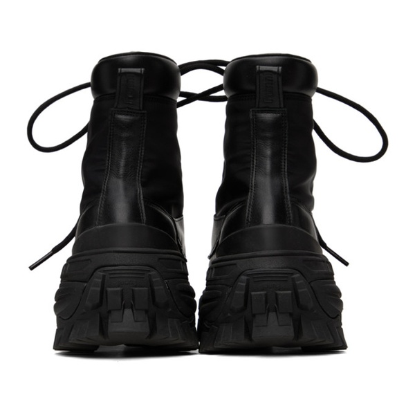  준지 Juun.J Black Lace-Up Boots 232343F127000