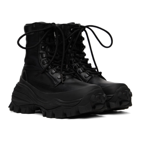  준지 Juun.J Black Lace-Up Boots 232343F127000