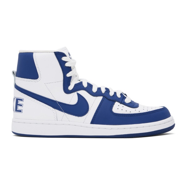 나이키 Comme des Garcons Homme Plus Blue & White Nike 에디트 Edition Terminator High Sneakers 232347F127001