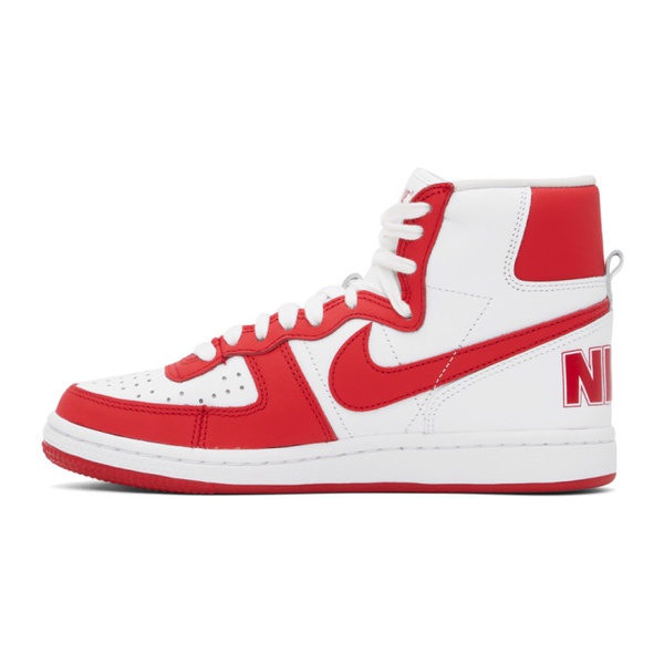 나이키 Comme des Garcons Homme Plus Red & White Nike 에디트 Edition Terminator High Sneakers 232347F127002