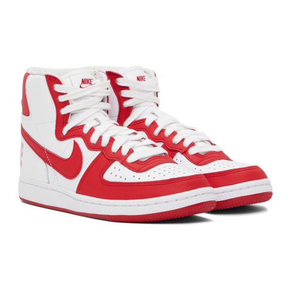 나이키 Comme des Garcons Homme Plus Red & White Nike 에디트 Edition Terminator High Sneakers 232347F127002