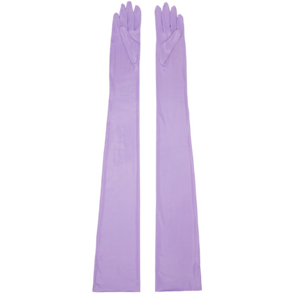  드리스 반 노튼 Dries Van Noten Purple Shiny Gloves 232358F012001