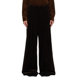 드리스 반 노튼 Dries Van Noten Brown Pleated Trousers 232358F087018