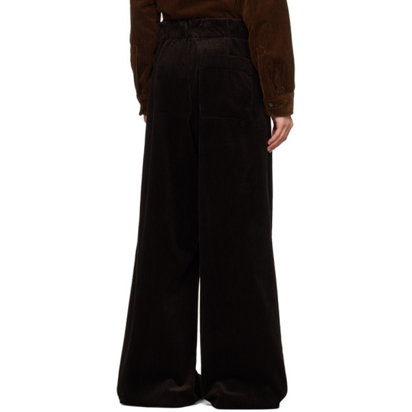  드리스 반 노튼 Dries Van Noten Brown Pleated Trousers 232358F087018