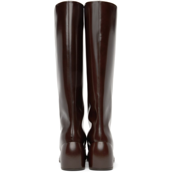 드리스 반 노튼 Dries Van Noten Brown Polished Tall Boots 232358F115000