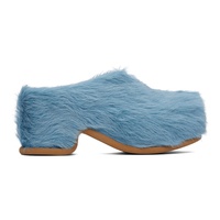 드리스 반 노튼 Dries Van Noten Blue Faux-Fur Clogs 232358F122012