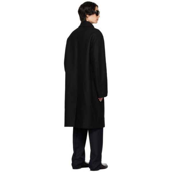  드리스 반 노튼 Dries Van Noten Black Spread Collar Coat 232358M176029