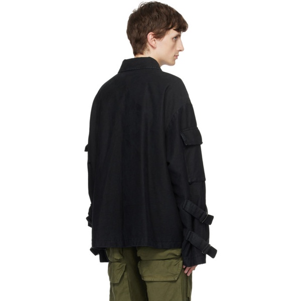  드리스 반 노튼 Dries Van Noten Black Garment-Dyed Jacket 232358M180007