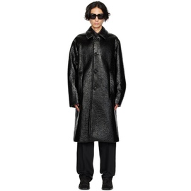 드리스 반 노튼 Dries Van Noten Black Crinkled Coat 232358M181001