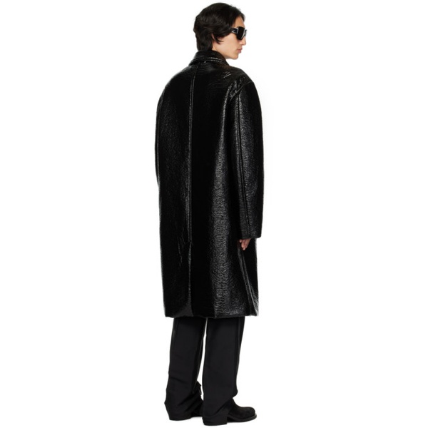  드리스 반 노튼 Dries Van Noten Black Crinkled Coat 232358M181001