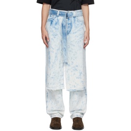 드리스 반 노튼 Dries Van Noten Blue Layered Jeans 232358M186007