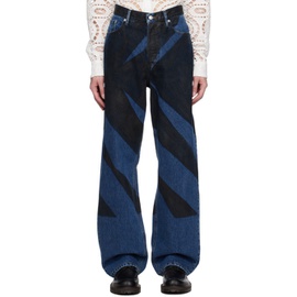 드리스 반 노튼 Dries Van Noten Blue Printed Jeans 232358M186012