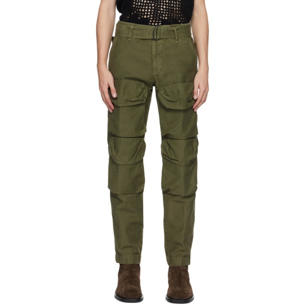  드리스 반 노튼 Dries Van Noten Khaki Garment-Dyed Cargo Pants 232358M188004