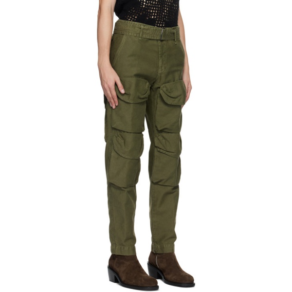  드리스 반 노튼 Dries Van Noten Khaki Garment-Dyed Cargo Pants 232358M188004