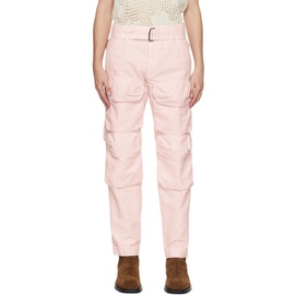 드리스 반 노튼 Dries Van Noten Pink Garment-Dyed Cargo Pants 232358M188005