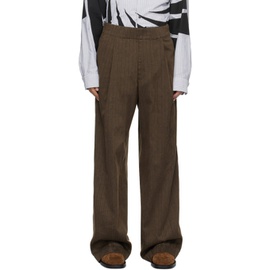 드리스 반 노튼 Dries Van Noten Brown Striped Trousers 232358M191001