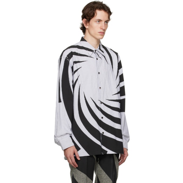  드리스 반 노튼 Dries Van Noten Black & White Striped Shirt 232358M192042
